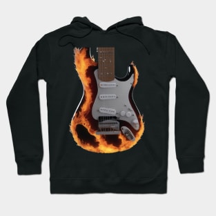 A Guitar On Fire Hoodie